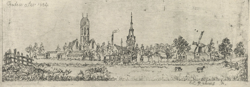 Detail of View of Oudewater by Eberhard Cornelis Rahms