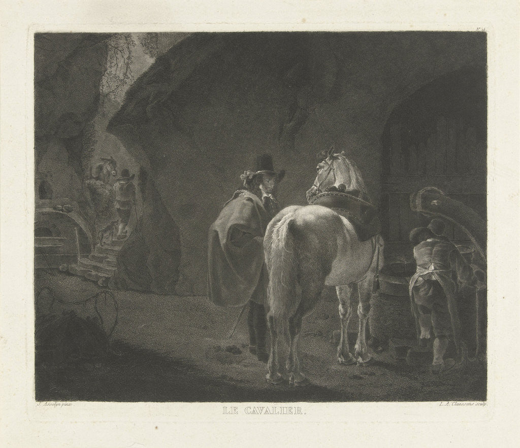 Detail of Traveler with horse for an inn by Lambertus Antonius Claessens