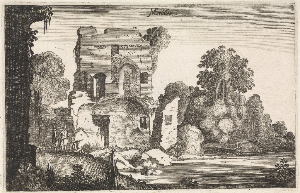 Detail of Figures in a ruined tower by Jan van de Velde II