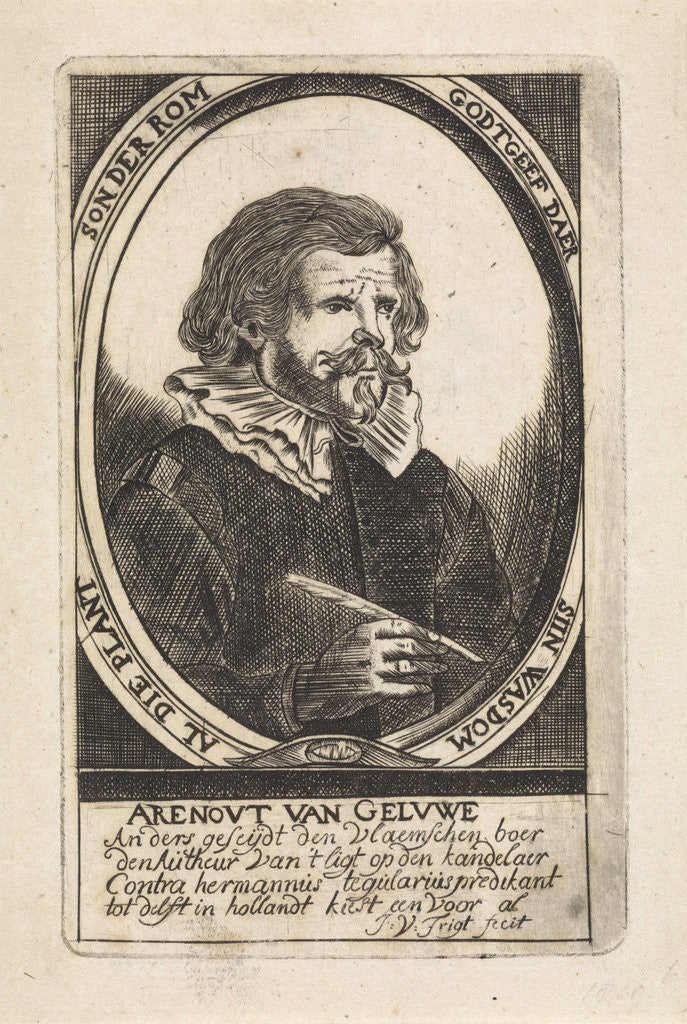 Detail of Portrait of Aernout van Geluwe by J. van Trigt