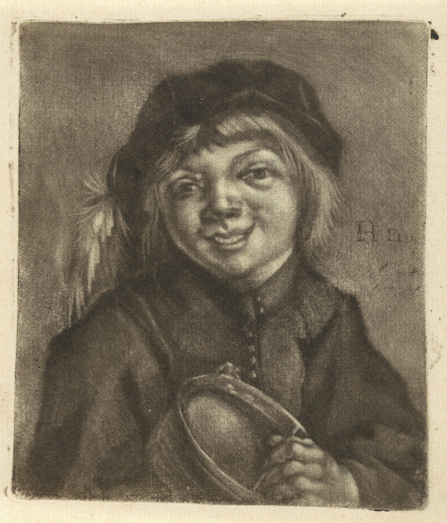Detail of Boy with a bowl and a spoon by Jan de Groot