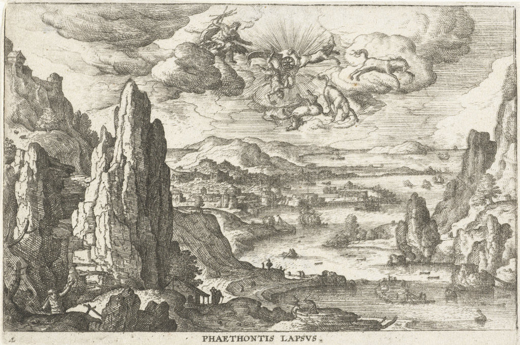 Detail of Phaethon drives the solar wagon by Anonymous