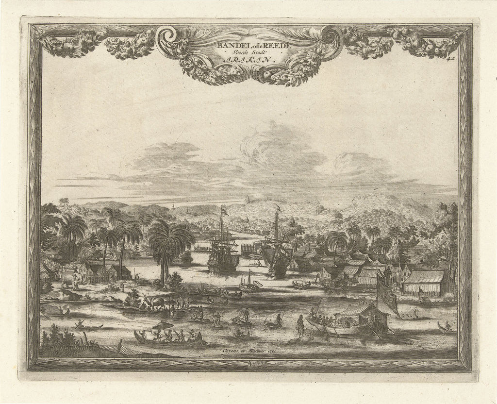 Detail of View port of Arakan by Johannes Covens and Cornelis Mortier