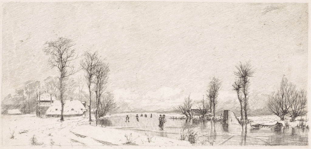 Detail of Winter view at Vrouwenakker by Elias Stark