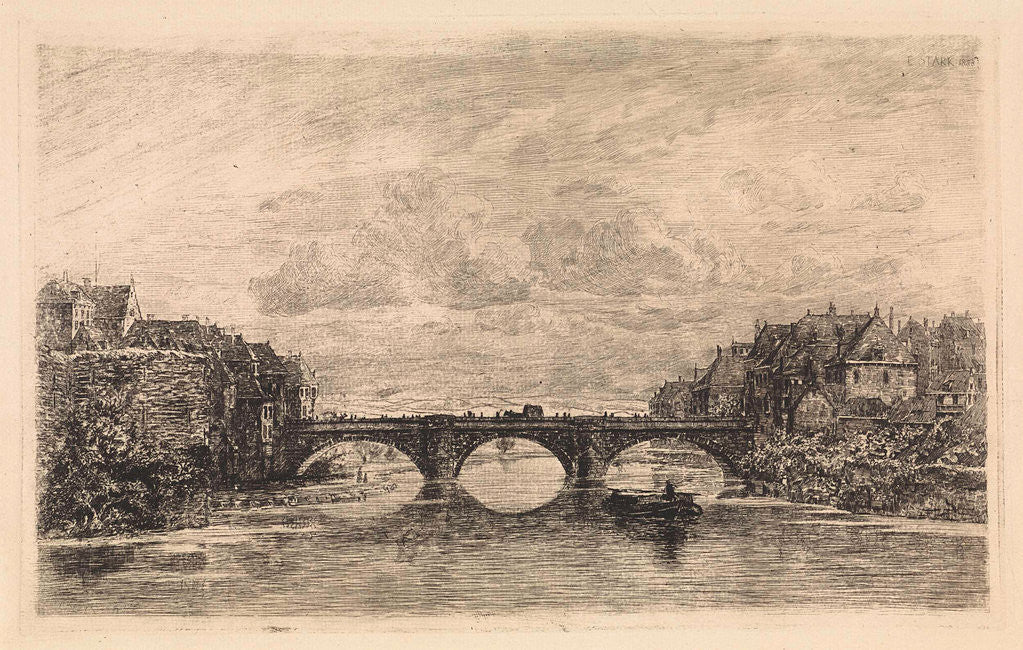 Detail of Bridge over the Fulda in Kassel, Germany by Elias Stark