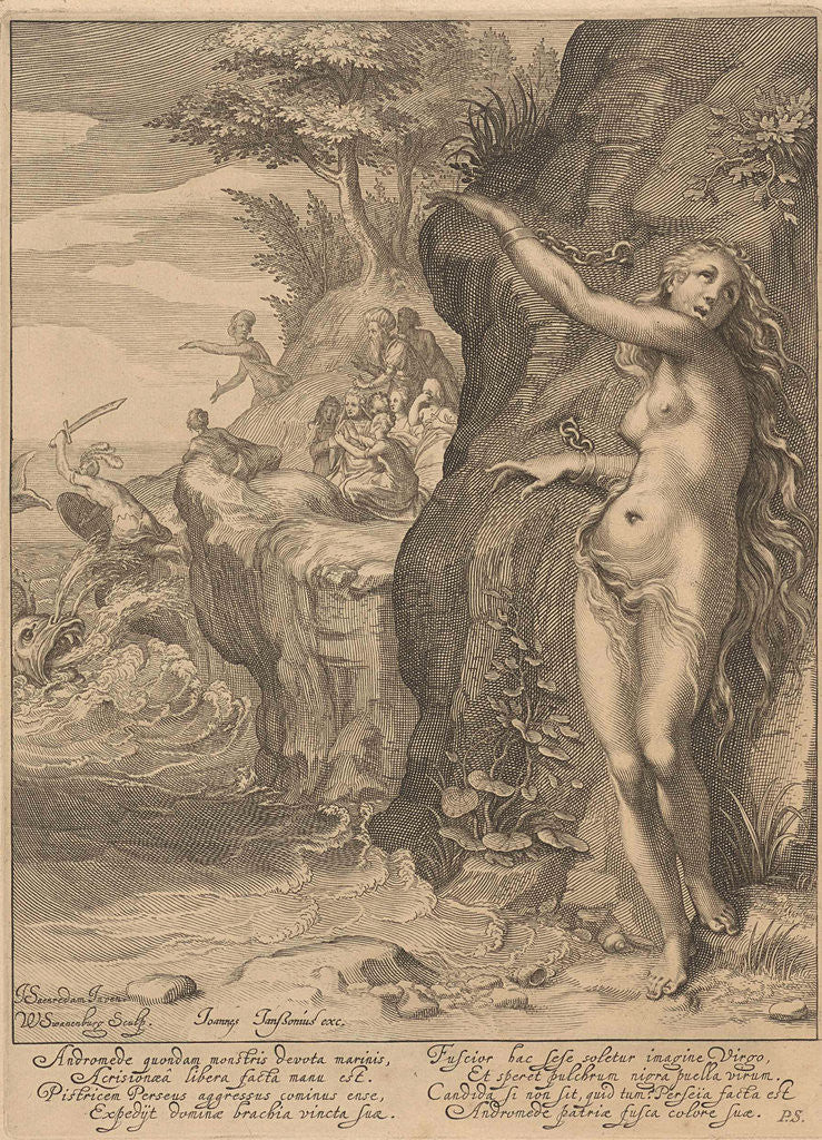 Detail of Perseus and Andromeda by Johannes Janssonius