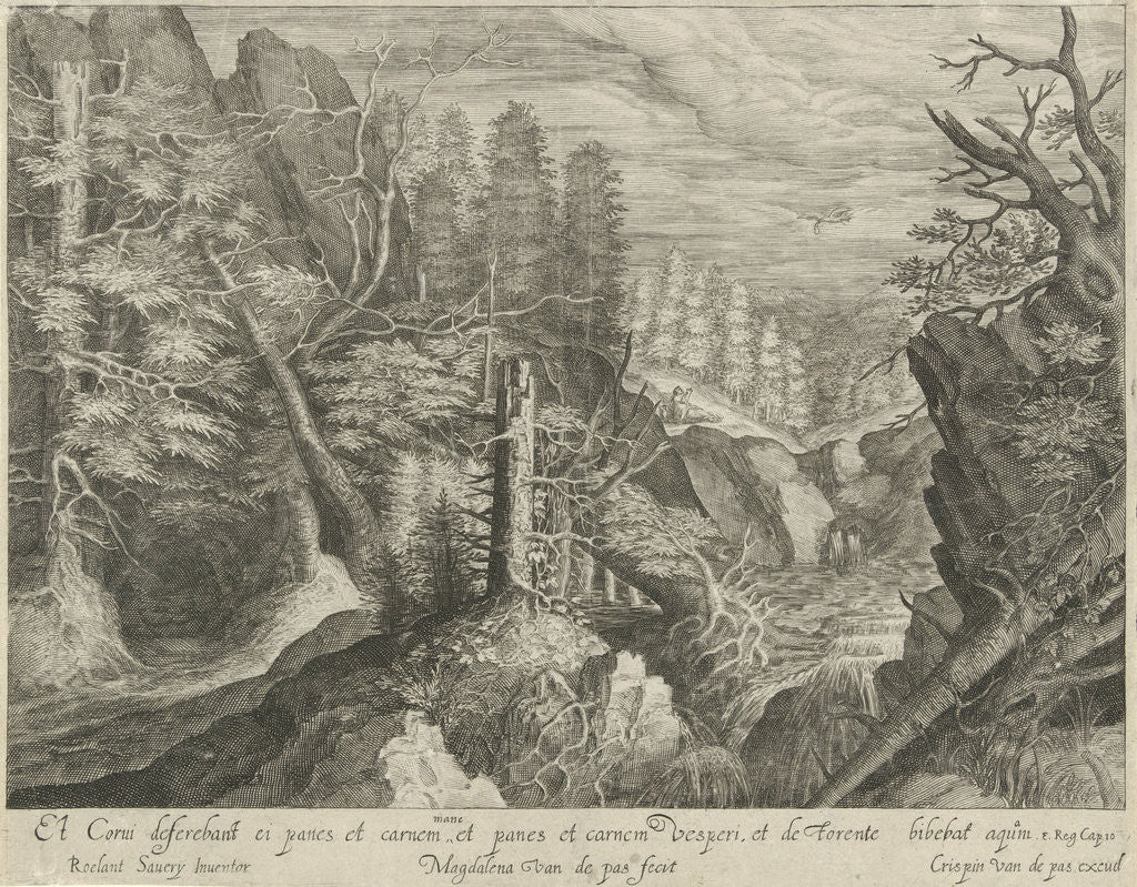 Detail of Elia fed by a raven by Crispijn van de Passe I