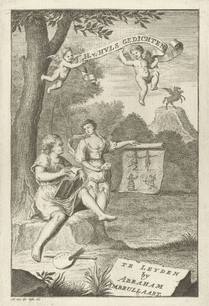 Detail of Poet and his muse, Gerard Melder by Abraham Ambrullaart