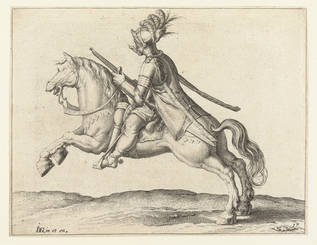Detail of Horseman with harquebus, turned to the right by Zacharias Dolendo