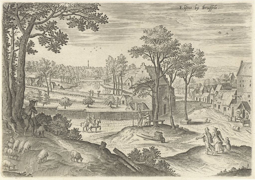 Detail of View of Ixelles, Elsene, Brussels Belgium by Anonymous