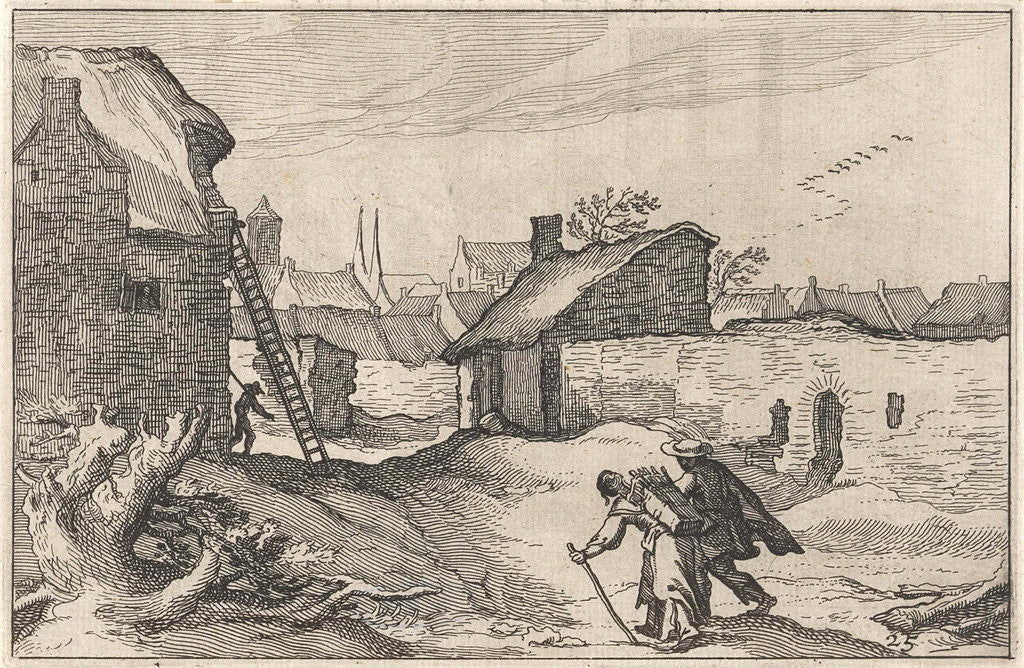 Detail of Farm in a city by Boëtius Adamsz. Bolswert