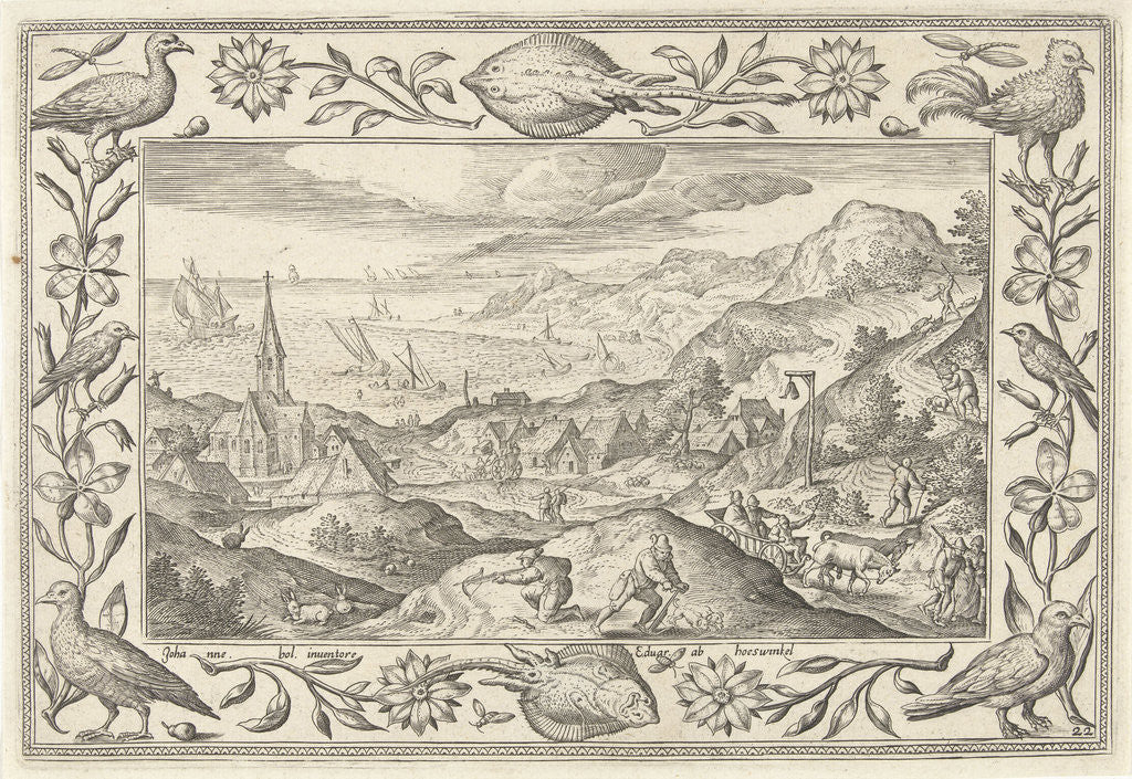 Detail of Rabbit Hunting by Eduwart van Hoeswinckel