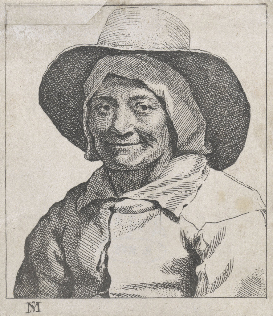 Detail of Bust of a farmer with hat by Michael Sweerts