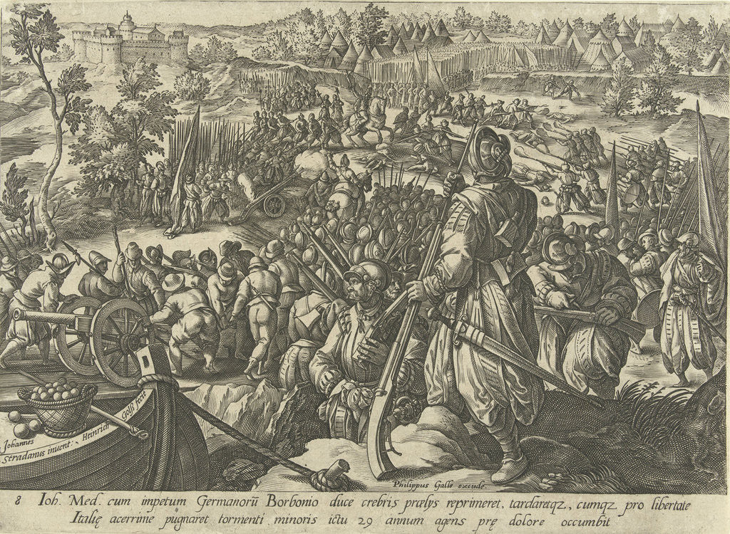 Detail of The death of Giovanni de Medici by Philips Galle