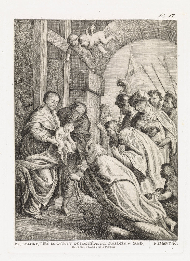 Detail of Adoration of the Magi by Philippe Lambert Joseph Spruyt