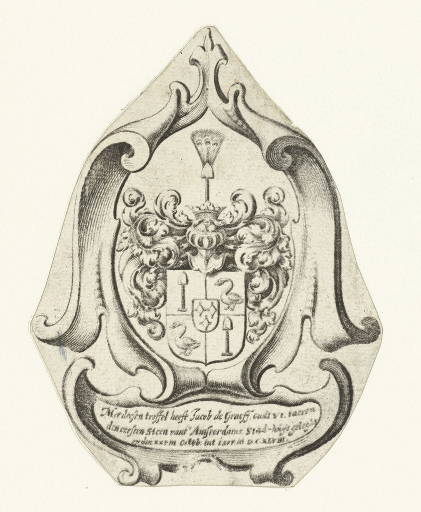 Detail of Coat of arms of the family De Graeff by Anonymous