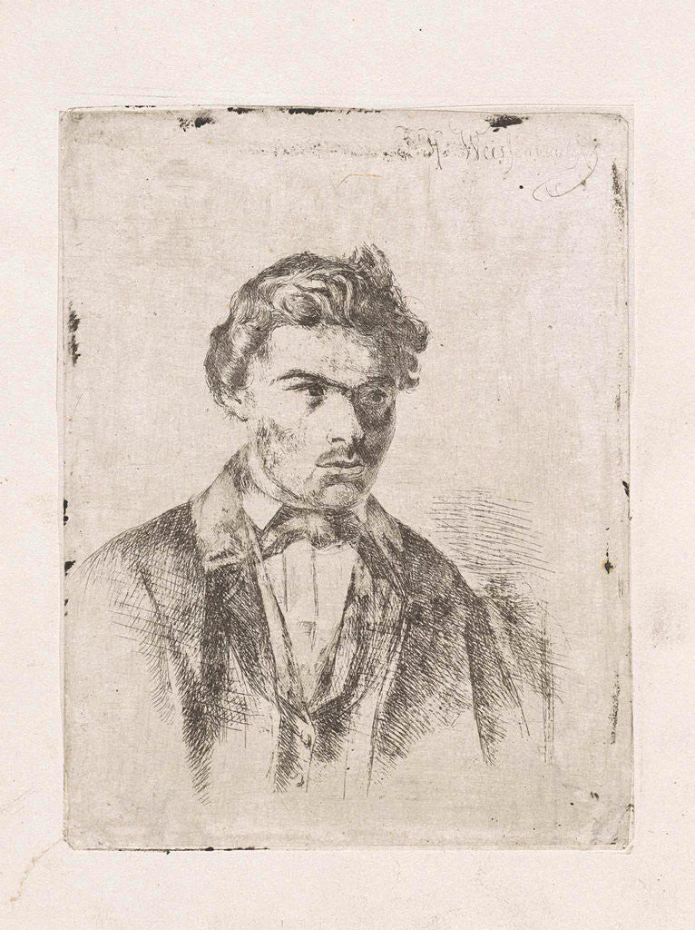 Detail of Self Portrait of Frederik Hendrik Weissenbruch by Frederik Hendrik Weissenbruch