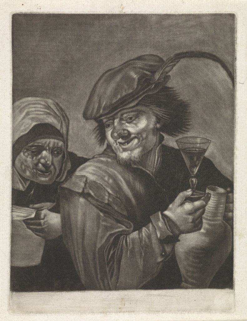 Detail of Man with jug and wine glass, variant A by Jan van der Bruggen