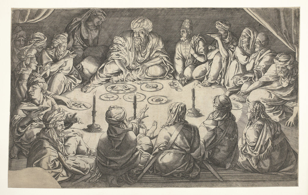 Detail of Oriental meal by Jan Cornelisz Vermeyen
