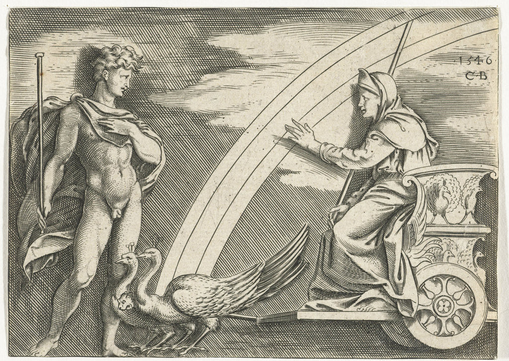 Detail of Juno and Aeolus by Marcantonio Raimondi