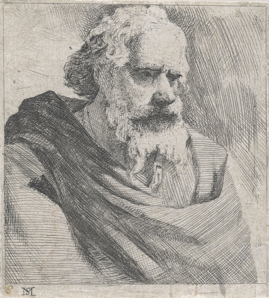 Detail of Bust of an old bearded man by Michael Sweerts