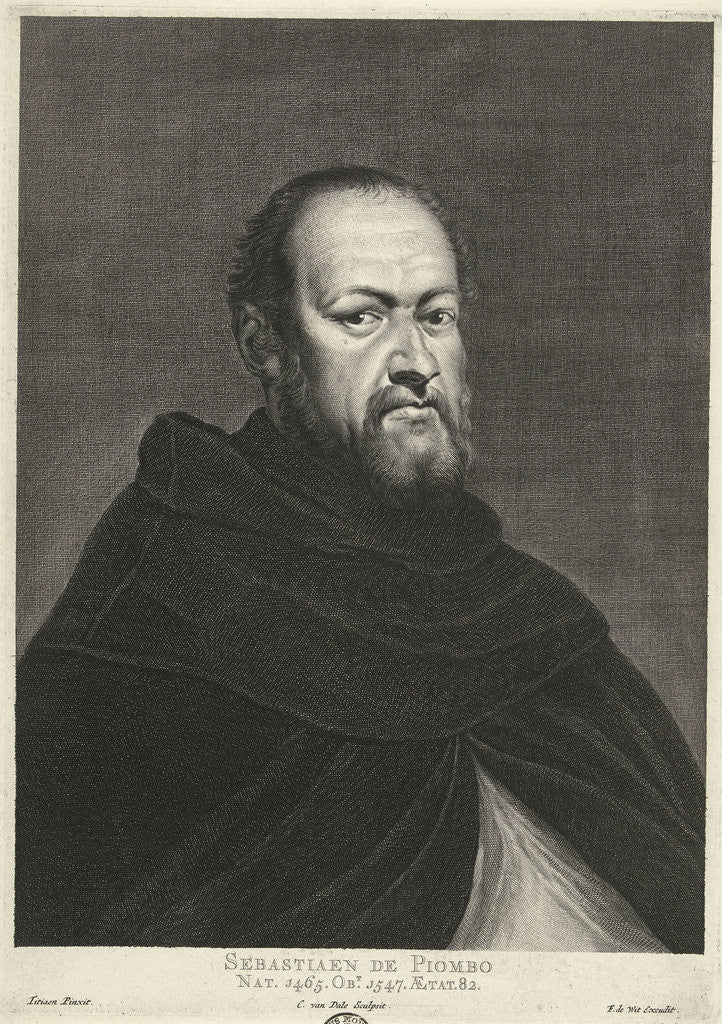 Detail of Portrait painter Sebastiano del Piombo by Frederik de Wit