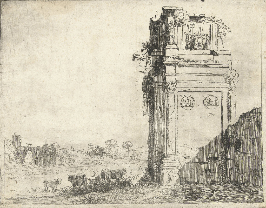 Detail of Ruin of Arch of Constantine in Rome by Cornelis van Poelenburch