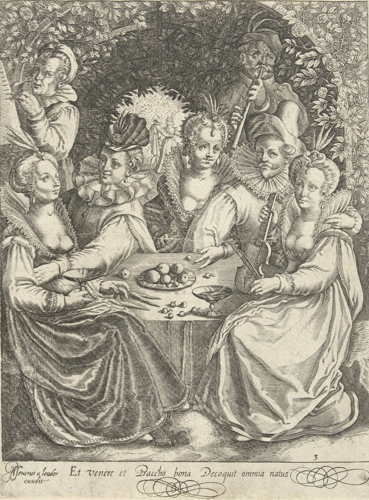 Detail of The prodigal son wastes his inheritance by Nicolaes de Bruyn