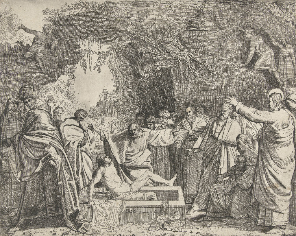 Detail of Raising of Lazarus by Claes Jansz. Visscher II