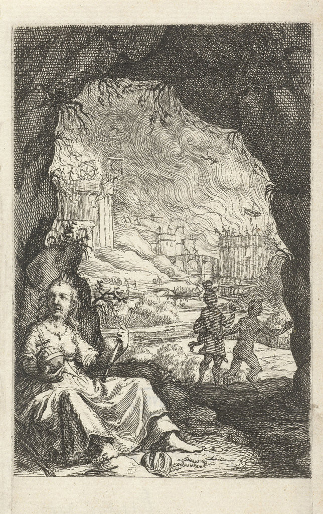 Detail of Queen hidden in a cave by Jacob Lescailje