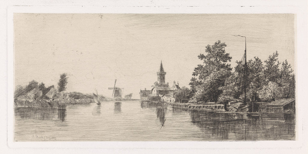 Detail of View of the Vecht at Nichtevecht, The Netherlands by Elias Stark