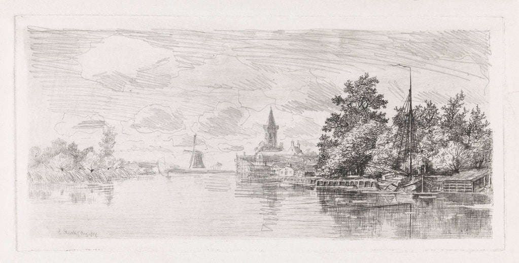Detail of View of the Vecht at Nichtevecht The Netherlands by Elias Stark