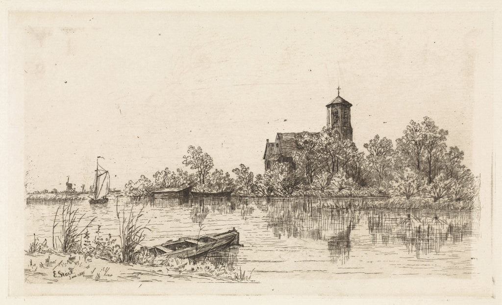 Detail of View of the St. Urban Church in Bovenkerk by Elias Stark