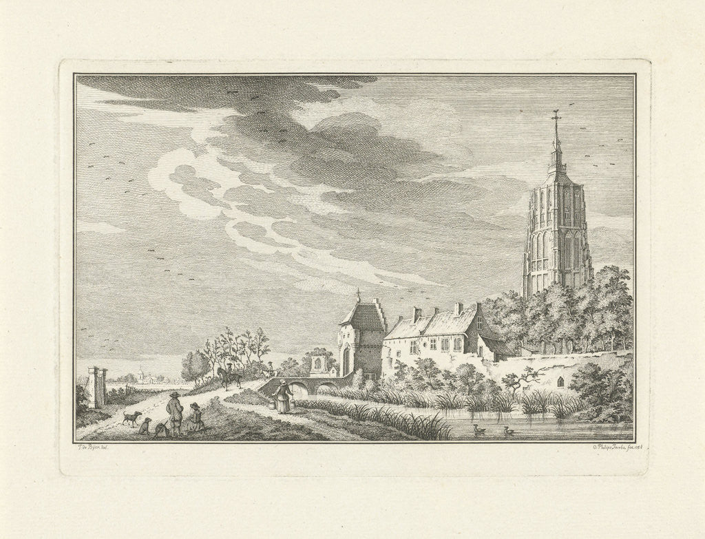 Detail of View of the Heukelumse Gate in Asperen by Caspar Jacobsz. Philips