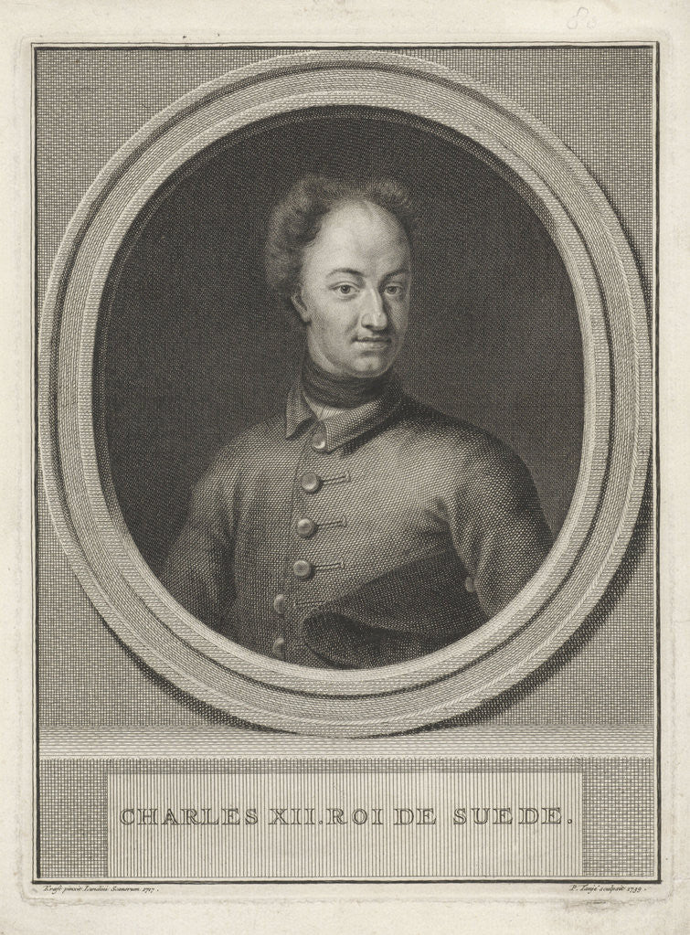Detail of Portrait of King Charles XII of Sweden by Pieter Tanjé