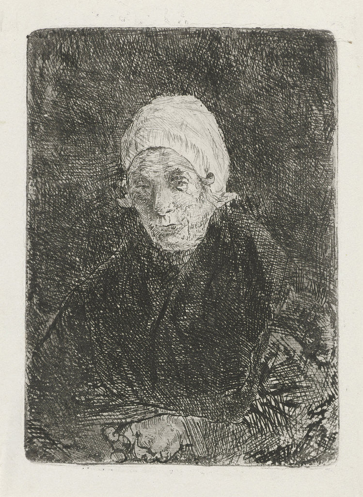Detail of Katwijk old woman by Jozef Israëls