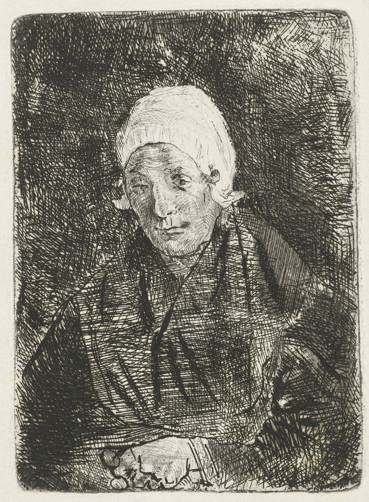 Detail of Katwijk old woman by Jozef Israëls
