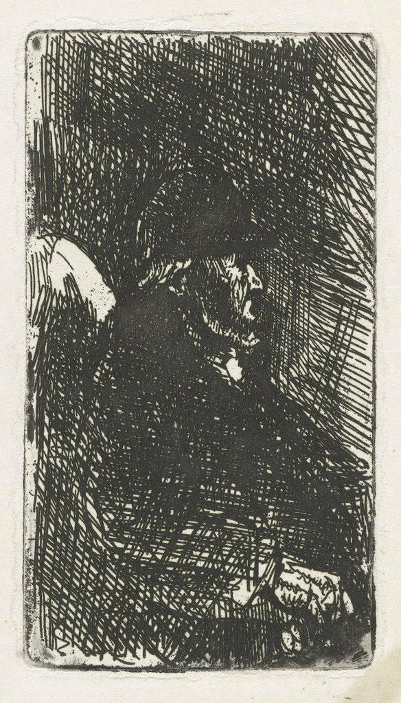 Detail of Sitting old man by Jozef Israëls