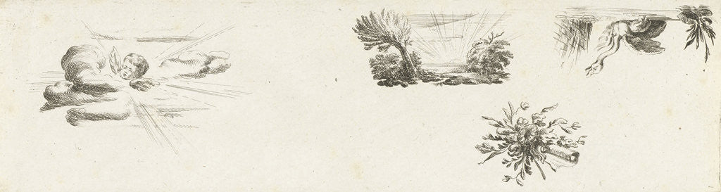 Detail of Journal with four vignettes by Willem Bilderdijk