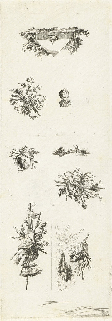 Detail of Leaf with eight vignettes by Willem Bilderdijk