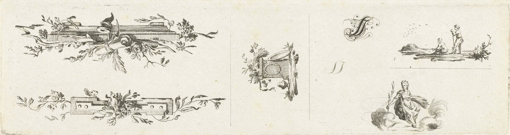 Detail of Journal with five vignettes and initial by Willem Bilderdijk