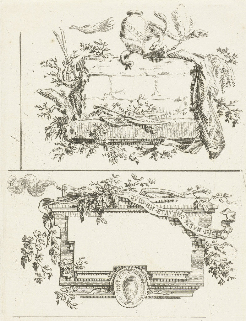 Detail of Journal with three vignettes including name Bilderdijk by Willem Bilderdijk