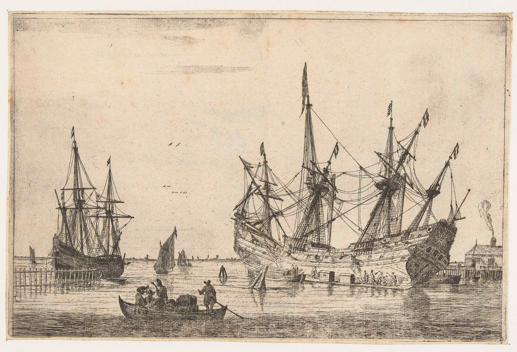 Detail of Waterproofing of the hull of a ship by Reinier Nooms