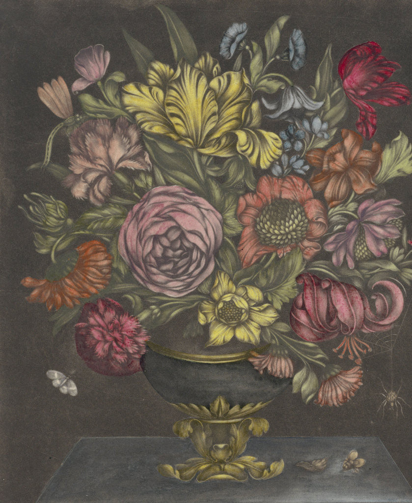 Detail of Vase with Flowers by J. Waterloos