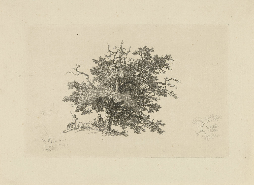Detail of Company under an oak by Remigius Adrianus Haanen