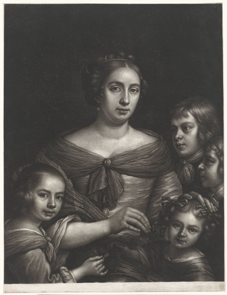 Detail of Portrait of a mother with four children by Wallerant Vaillant