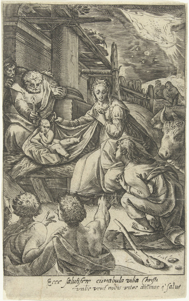 Detail of Adoration of the Shepherds by Nicolaes Jansz. Clock