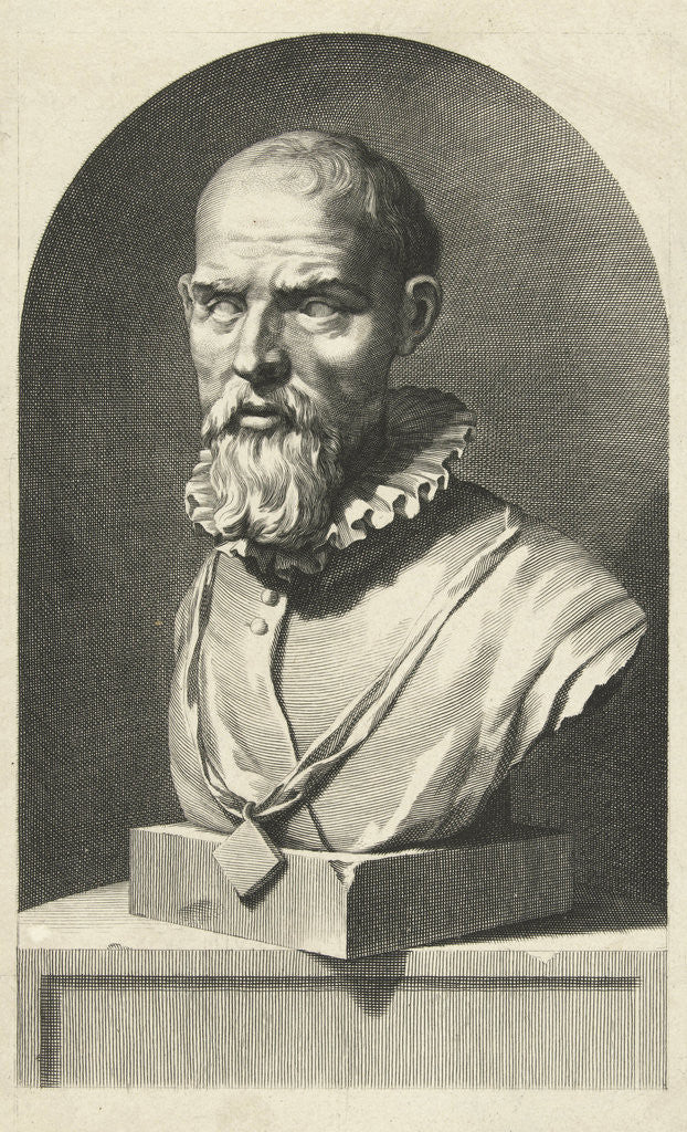 Detail of Portrait Bust of Adriaansz Pieter van der Werff by Jan de Bisschop