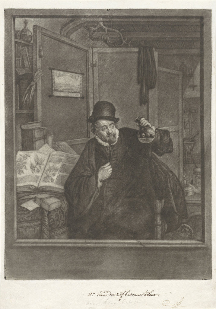 Detail of Urine examiner, doctor by Adriaen van Ostade