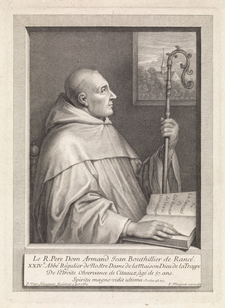 Detail of Portrait of Armand Jean Le Bouthillier de Rancé by Lodewijk XIV